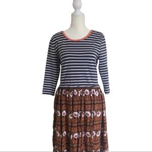 Matilda Jane 3/4 sleeve top stripes floral dress